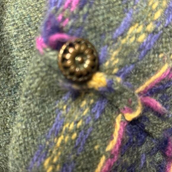 Vintage Northern Reflections Fair Isle Wool Cardigan Sweater Green Size Large - Picture 11 of 11